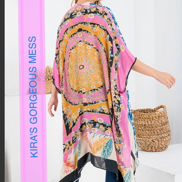 🍭💘BNWT💘🍭BOHO PATCH FLORAL KIMONO🍭💘GET IT PEFER ITS TOO LATE!!!💘🍭OS🍭💘 - Picture 3 of 5